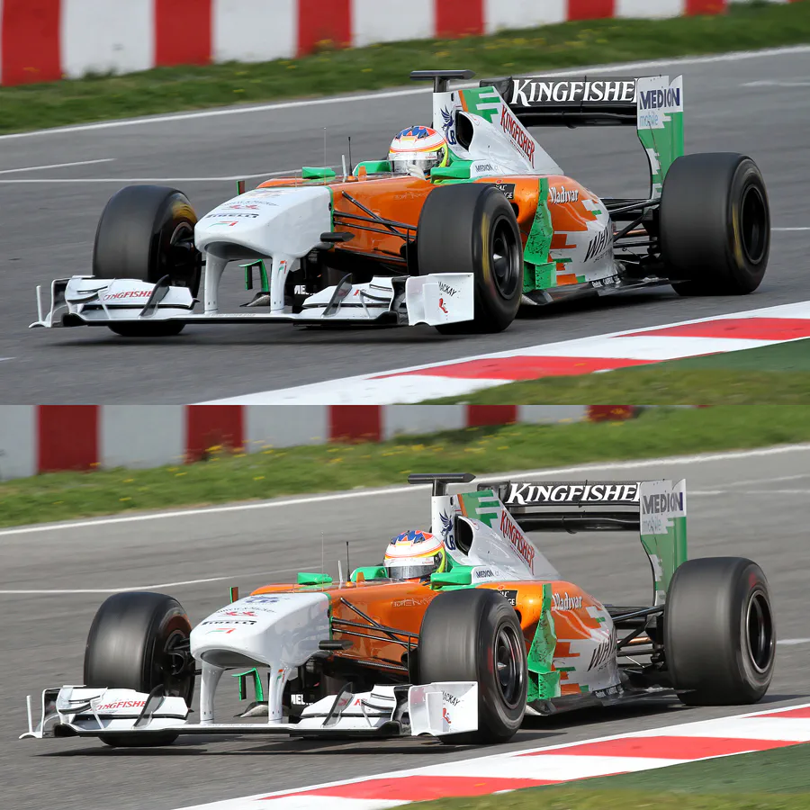 027 | 2011 | Barcelona | Force India-Mercedes-Benz VJM04 | Technical Analysis – Drag-Reduction-System (DRS) – Adjustable Rear Wing | © carsten riede fotografie
