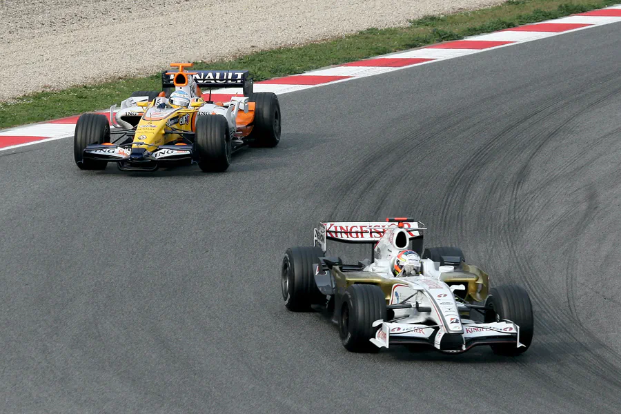 159 | 2008 | Barcelona | Renault R28 + Force India-Ferrari VJM01 | Fernando Alonso + Adrian Sutil | © carsten riede fotografie