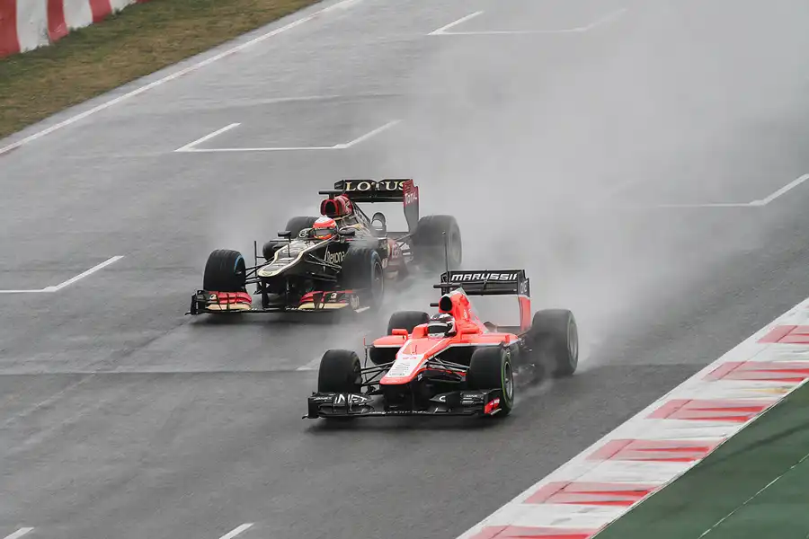 064 | 2013 | Barcelona | Lotus-Renault E21 | Romain Grosjean + Marussia-Cosworth MR02 | Max Chilton | © carsten riede fotografie