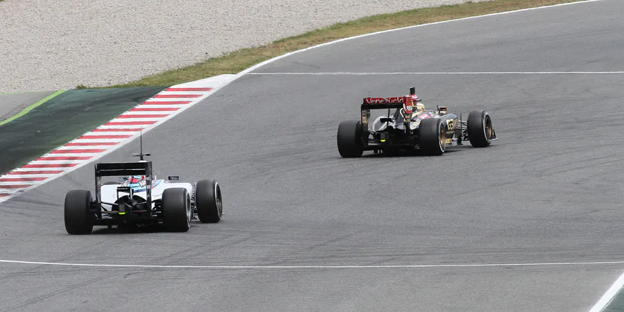 274 | 2014 | Barcelona | Williams-Mercedes Benz FW36 | Felipe Massa + Lotus-Renault E22 | Charles Pic | © carsten riede fotografie