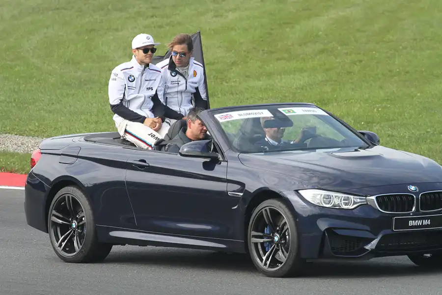 071 | 2015 | Motorsport Arena Oschersleben | DTM | Fahrerparade | Tom Blomqvist + Augusto Farfus | © carsten riede fotografie